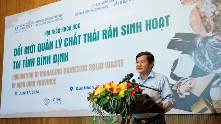 Tiến sĩ Lê Công Nhường, Giám đốc Sở Khoa học và Công nghệ Bình Định phát biểu tại hội thảo. Tiến sĩ Lê Công Nhường, Giám đốc Sở Khoa học và Công nghệ Bình Định phát biểu tại hội thảo.