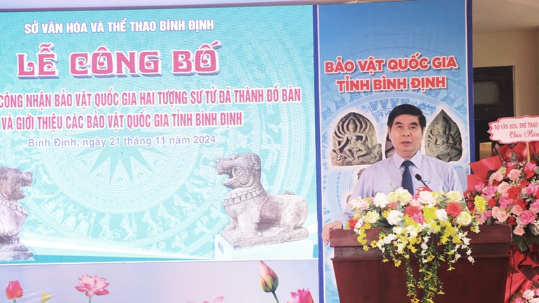 Đồng chí Lâm Hải Giang, Phó Chủ tịch Ủy ban nhân dân tỉnh Bình Định phát biểu tại buổi lễ.