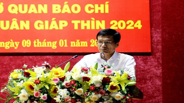 Phó Trưởng Ban thường trực Ban Tuyên giáo Tỉnh ủy Hồ Xuân Ánh cho biết một số công tác, vai trò của báo chí trong năm 2023.