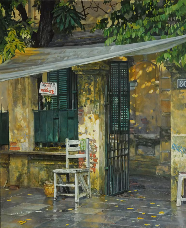 "Sau cơn mưa mùa hè" làm dịu lòng người ngắm tranh.