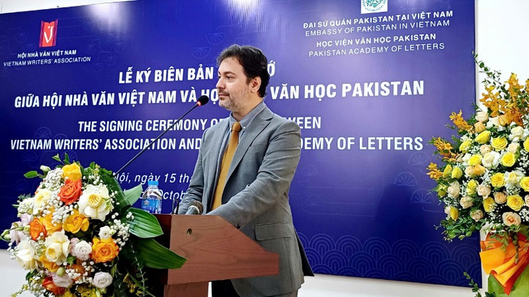 Ngài Kohdayar Marri - Đại sứ Cộng hòa Hồi giáo Pakistan chia sẻ tại buổi lễ.