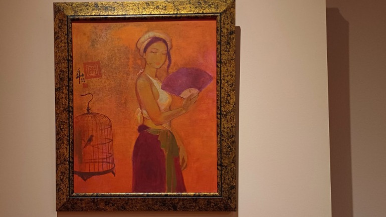 Một trong số nhiều bức tranh của họa sĩ - nhà văn Nguyễn Anh Vũ được giới thiệu tới công chúng dịp này. Một trong số nhiều bức tranh của họa sĩ - nhà văn Nguyễn Anh Vũ được giới thiệu tới công chúng dịp này.