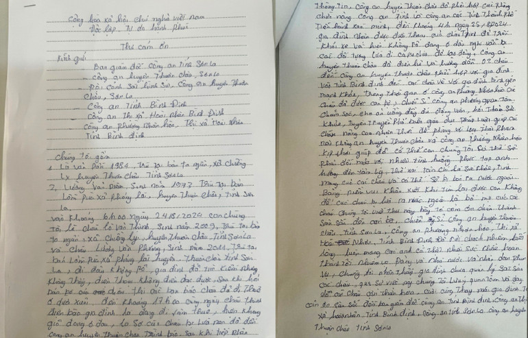 Lá thư cảm ơn của đại diện 2 thanh niên nghi bị lừa bán sang Campuchia với chiêu thức “việc nhẹ lương cao”.