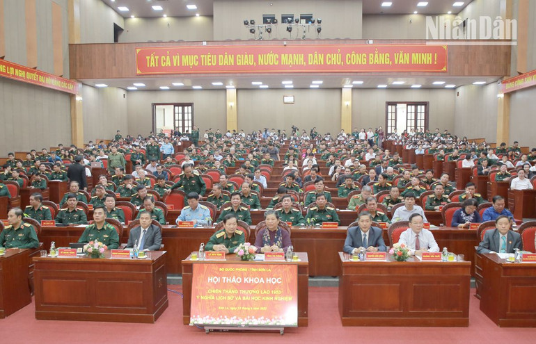 Các đại biểu tham dự Hội thảo khoa học cấp Bộ Quốc phòng “Chiến thắng Thượng Lào 1953-Ý nghĩa lịch sử và bài học kinh nghiệm”.