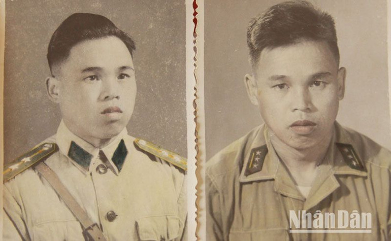Người lính trẻ Tăng Hồng Phong năm 1955 và năm 1960 được chụp tại Hà Nội. (Ảnh tư liệu chụp lại).