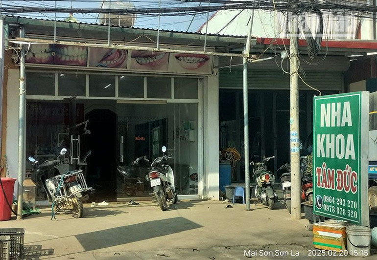 Một cơ sở nha khoa cũng không có giấy phép với cơ sở chưa bảo đảm tại xã Cò Nòi, huyện Mai Sơn.
