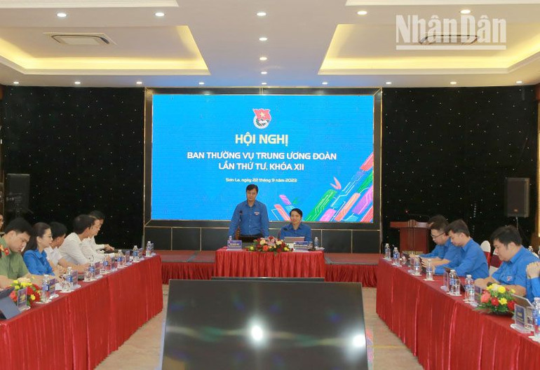 Hội nghị Ban Thường vụ Trung ương Đoàn lần thứ tư, khóa 12 được tổ chức tại huyện Mộc Châu, tỉnh Sơn La. (Ảnh: Huy Thành)