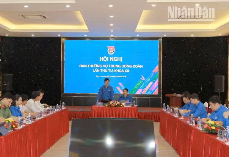 Hội nghị Ban Thường vụ Trung ương Đoàn lần thứ tư, khóa 12 được tổ chức tại huyện Mộc Châu, tỉnh Sơn La. (Ảnh: Huy Thành)