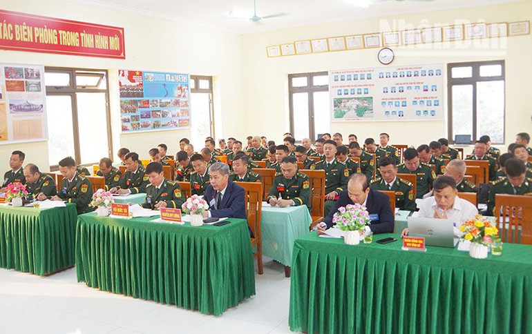 Các đại biểu dự Đại hội tại Đồn Biên phòng Cửa Khẩu Chiềng Khương, Bộ Chỉ huy Bộ đội Biên phòng tỉnh Sơn La.