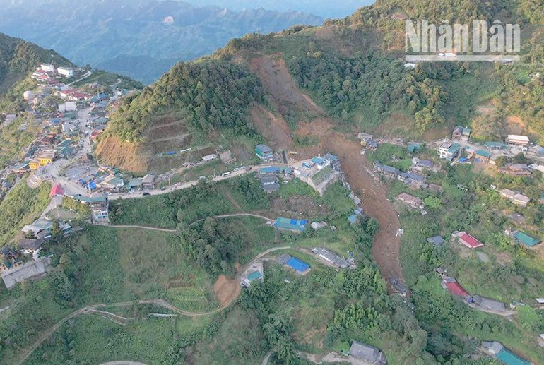 Hiện trường khu vực sạt lở ngày 10/8 tại xã Tà Xùa, huyện Bắc Yên, làm 4 người thương vong. (Ảnh: QUÀNG HƯỞNG)