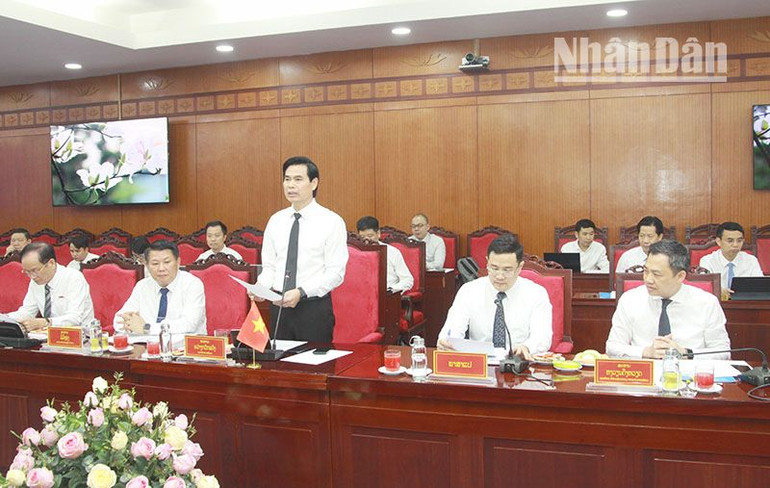 Đồng chí Hoàng Quốc Khánh, Bí thư Tỉnh ủy Sơn La trân trọng cảm ơn Đảng, Chính phủ, Quốc hội nước Cộng hòa Dân chủ Nhân dân Lào đã luôn quan tâm, tạo điều kiện cho sự phát triển mối quan hệ gắn bó và sự hợp tác toàn diện giữa tỉnh Sơn La với các tỉnh Bắc Lào.