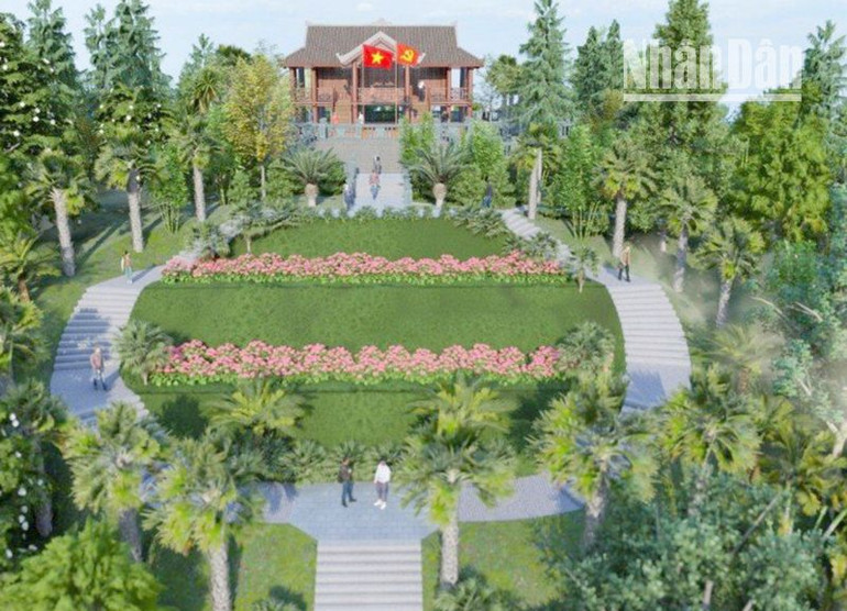 Phối cảnh công trình Đền thờ liệt sĩ tại Khu lịch sử-văn hóa đèo Pha Đin.