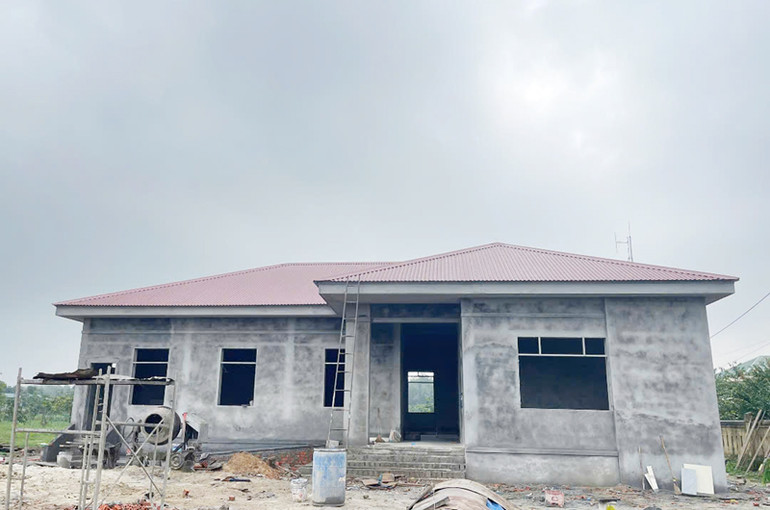 Trụ sở Công an xã Vĩnh Hòa, huyện Vĩnh Linh đang được hoàn thiện những công đoạn cuối.