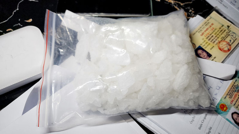 Số lượng lớn ma túy của Trịnh Thị Bạch Cúc bị Công an thu giữ.