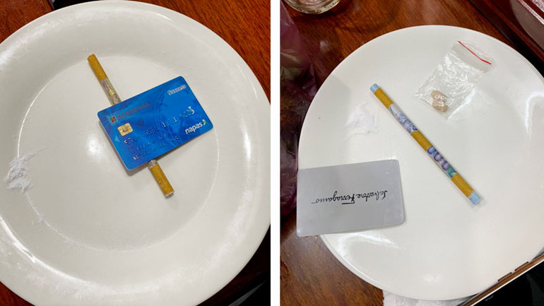 Tang vật các đối tượng dùng để sử dụng ma túy. (Ảnh: VĂN VŨ)