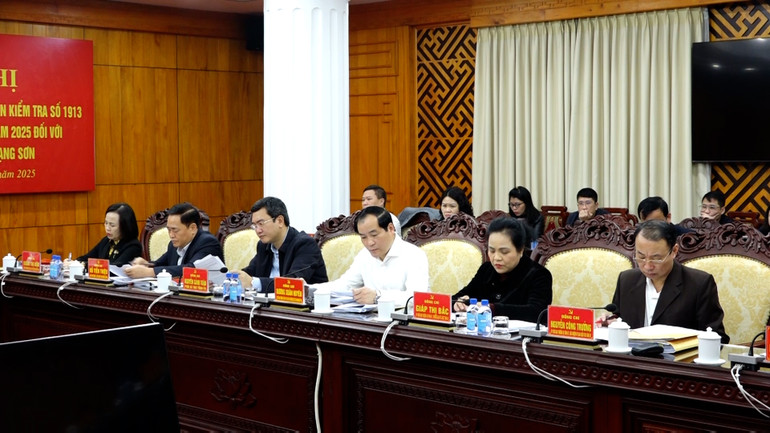 Các đồng chí trong Ban Thường vụ Tỉnh ủy Lạng Sơn.