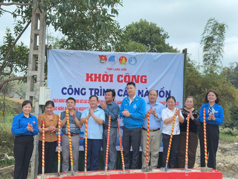 Tỉnh đoàn Lạng Sơn phối hợp cùng các đơn vị khởi công Công trình Cầu Nà Uổn, xã Kim Đồng, huyện Tràng Định.