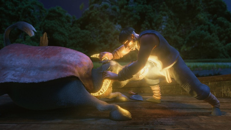 Một cảnh phim hoạt hình gay cấn.