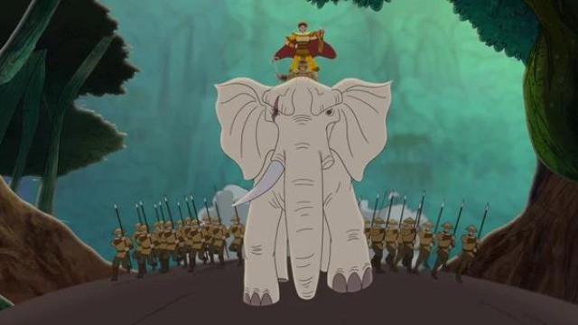 Cảnh trong phim hoạt hình "Tiếng cồng núi Nưa".