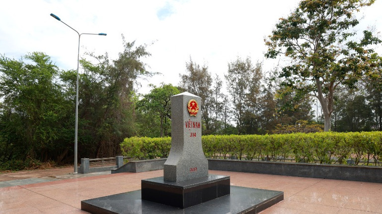 Công trình cột mốc 314 được khánh thành năm 2012.