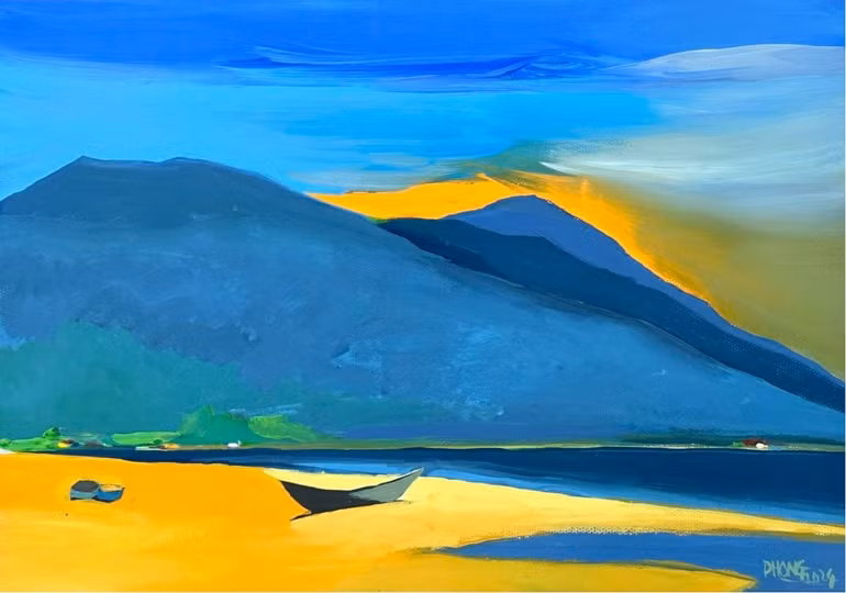 Tranh phụ bản của họa sĩ Đào Hải Phong trong tập thơ "Nhặt dọc đường".