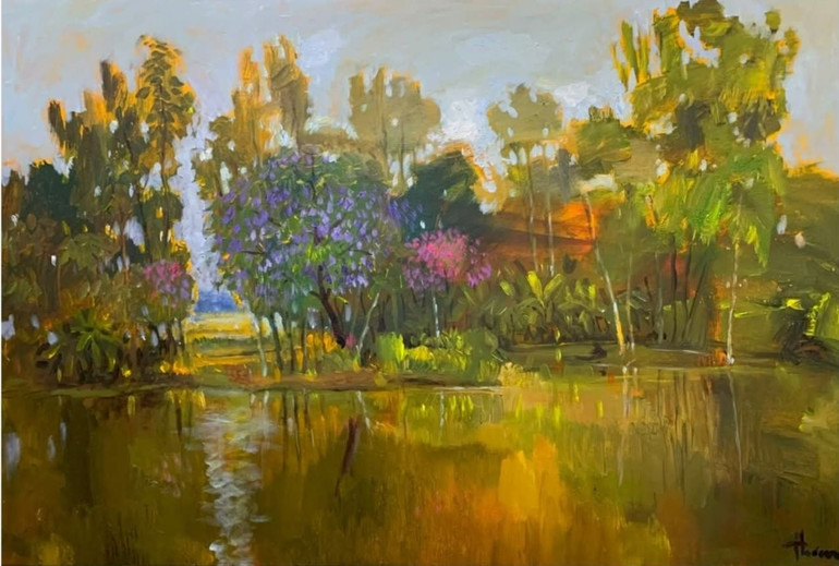 Một tác phẩm được họa sĩ trực họa ngày 5/4. Một tác phẩm được họa sĩ trực họa ngày 5/4.