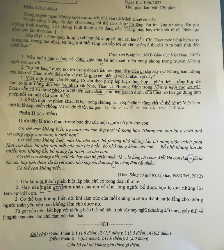 Đề thi Ngữ văn