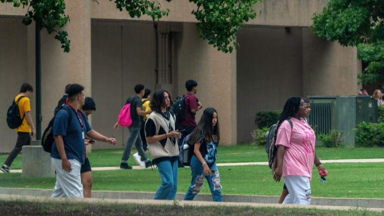 Khuôn viên một trường học ở Texas, Mỹ (Ảnh: Tân Hoa xã)