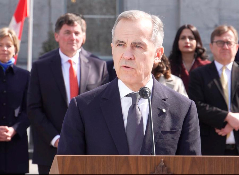 Thủ tướng Canada Mark Carney phát biểu trước báo giới tại Ottawa. (Ảnh: Tân Hoa xã) Thủ tướng Canada Mark Carney phát biểu trước báo giới tại Ottawa. (Ảnh: Tân Hoa xã)