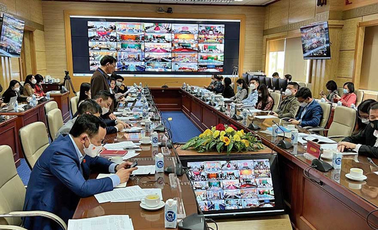 Hội nghị trực tuyến Phối hợp quản lý hoạt động quảng cáo thực phẩm bảo vệ sức khỏe năm 2022. Nguồn | Cục An toàn thực phẩm (Bộ Y tế)