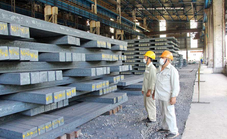 Sản phẩm phôi thép của Công ty cổ phần Gang thép Cao Bằng.