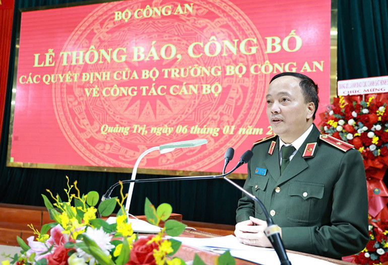 Thứ trưởng Công an, Thiếu tướng Đặng Hồng Đức phát biểu tại buổi lễ.