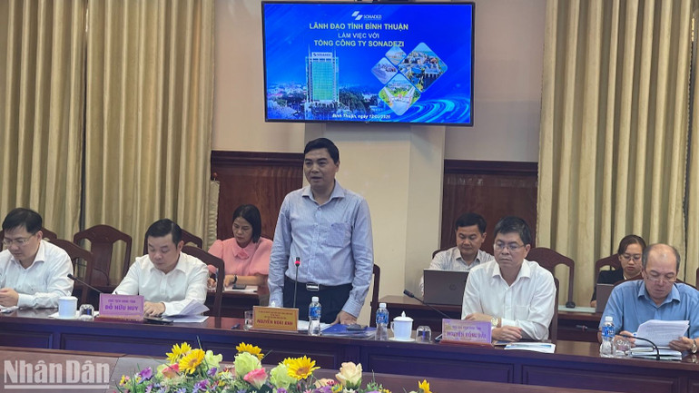 Đồng chí Nguyễn Hoài Anh, Bí thư Tỉnh ủy hoan nghênh các doanh nghiệp đã quan tâm, lựa chọn tỉnh Bình Thuận.