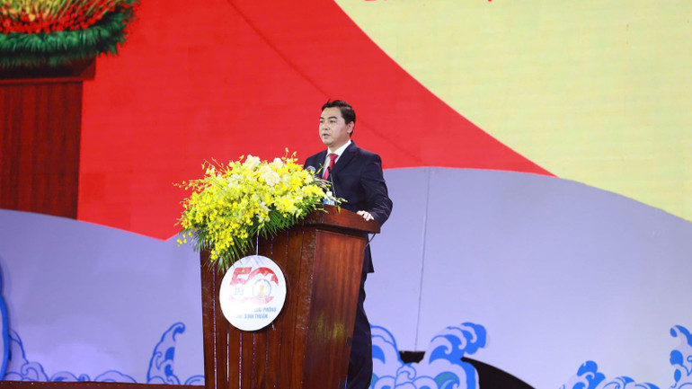 Bí thư Tỉnh ủy Nguyễn Hoài Anh phát biểu.