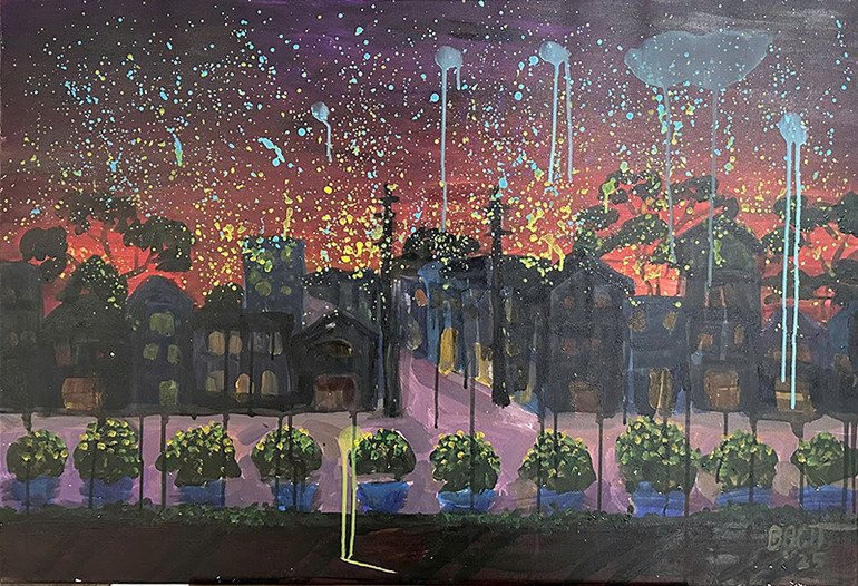 Tác phẩm Đêm giao thừa của họa sĩ Phan Minh Bạch.