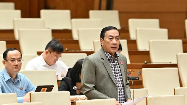 Đại biểu Phạm Văn Hoà (Đoàn Đồng Tháp). (Ảnh: THỦY NGUYÊN)