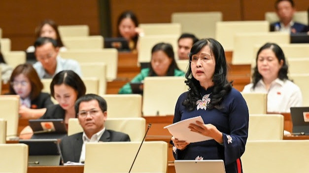 Đại biểu Trần Thị Thu Đông (Đoàn Bạc Liêu). (Ảnh: BÙI GIANG)