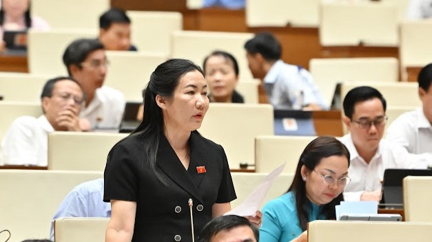 Đại biểu Trần Thị Thu Phước (Đoàn Kon Tum). (Ảnh: THỦY NGUYÊN)