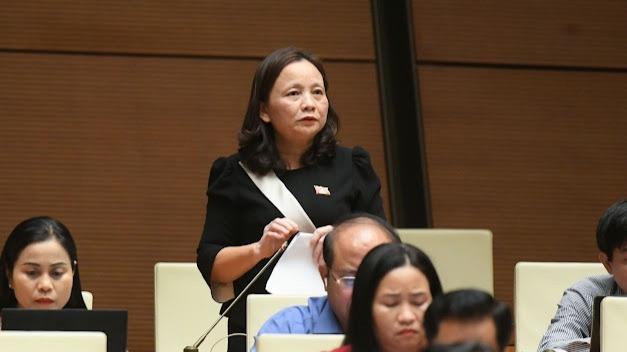 Đại biểu Cầm Thị Mẫn (Đoàn Thanh Hóa). (Ảnh: DUY LINH)