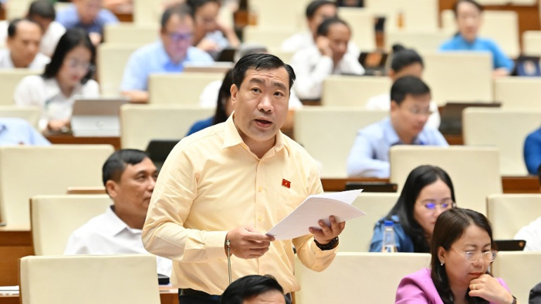 Đại biểu Thạch Phước Bình (Đoàn Trà Vinh). (Ảnh: THỦY NGUYÊN)