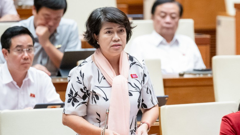 Đại biểu Nguyễn Thị Lệ Thủy (Đoàn Bến Tre). (Ảnh: Quochoi.vn)