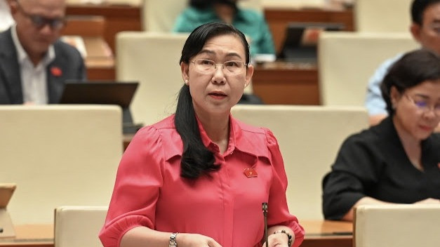 Đại biểu Phan Thị Mỹ Dung (Đoàn Long An). (Ảnh: BÙI GIANG)