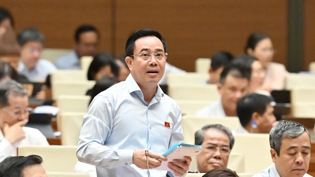 Đại biểu Nguyễn Văn Huy (Đoàn Thái Bình). (Ảnh: THỦY NGUYÊN)