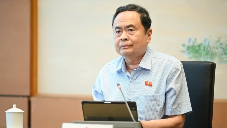 Chủ tịch Quốc hội Trần Thanh Mẫn phát biểu tại phiên thảo luận. Ảnh: DUY LINH