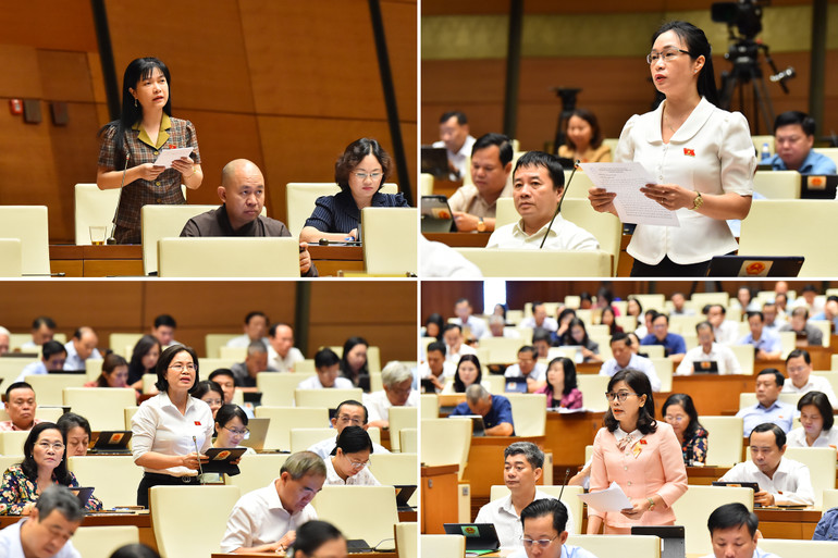 Tại phiên họp, các đại biểu Quốc hội đã có nhiều ý kiến tâm huyết, gắn với thực tiễn của 2 dự thảo: Luật Đường bộ và Luật sửa đổi, bổ sung một số điều của Luật Đấu giá tài sản.