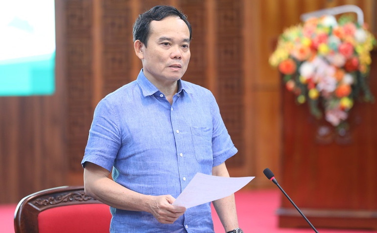 Phó Thủ tướng Trần Lưu Quang phát biểu tại buổi làm việc với tỉnh Điện Biên.