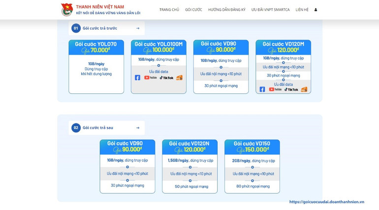 Nhiều gói cước ưu đãi của VNPT dành cho sinh viên.