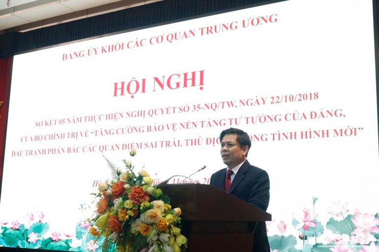 Đồng chí Nguyễn Văn Thể, Ủy viên Trung ương Đảng, Bí thư Đảng ủy Khối kết luận hội nghị.