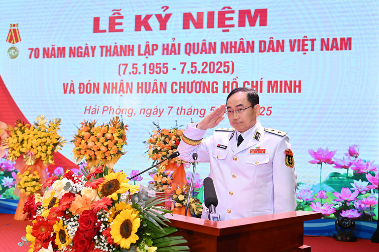 Tư lệnh Quân chủng Hải quân Trần Thanh Nghiêm tại Lễ kỷ niệm.