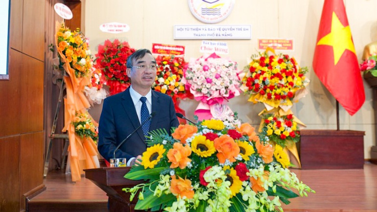 Chủ tịch Ủy ban nhân dân thành phố Đà Nẵng Lê Trung Chinh phát biểu tại buổi lễ.